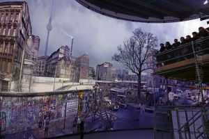 Detail of the Wall with visitor platform, Berlin by Yadegar Asisi