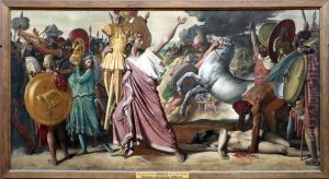 romolo, vincitore di acron, porta il bottino nel tempio di giano by Jean Auguste Dominique Ingres