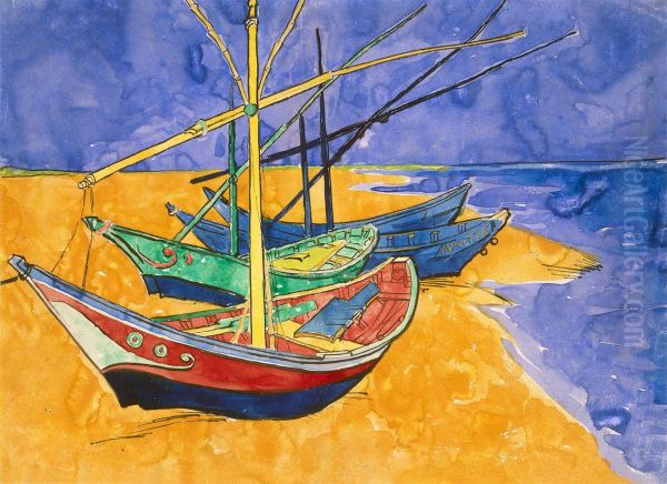Boats on the Beach of Saintes-Maries-de-la-Mer - view 1