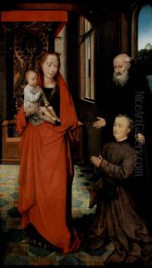 Matka Boska ze Sw. Antonim Pustelnikiem i modlacym sie fundatorem by (manner of) Memling, Hans
