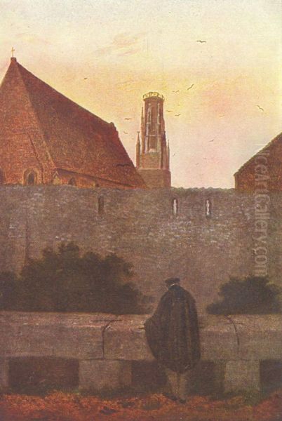 Mann an der Klostermauer - view 1