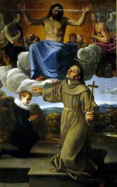Saint Diego of Alcala presents the son of Juan de Herrera to Christ - view 1