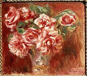 Roses dans un vase by Pierre Auguste Renoir
