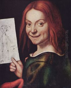 Knabe mit einer Zeichnung. by Giovanni Francesco Caroto