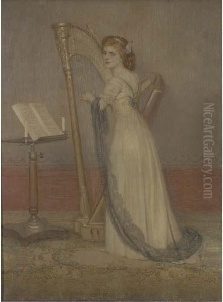 Hilda Playing The Harp - view 1