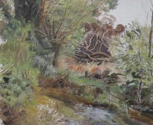 An Overgrown Stream In Autumn by Hilda Carline