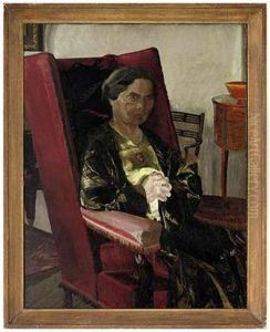 Portrait Of Miss Silcox by Hilda Carline