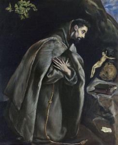 San Francisco en oracion ante el Crucificado