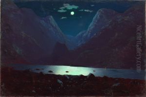 Daryal pass. Moonlight Night by Arkhip Kuindzhi