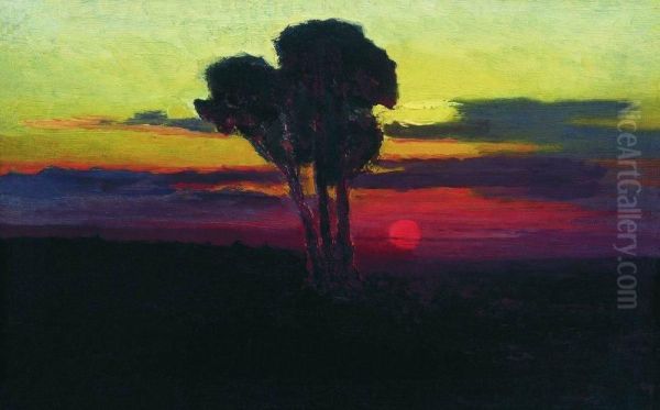 Sunset with trees - view 1