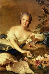 Portrait deAnne-Henriette de France(1727-1752), diteMadame Henriette representee en Flore en 1742, detail by Jean-Marc Nattier
