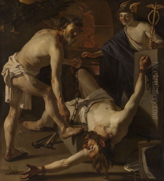 Prometheus door Vulcanus geketend - view 1