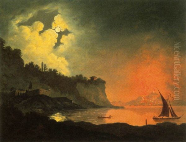Vesuvius from Posillipo by Moonlight - view 1