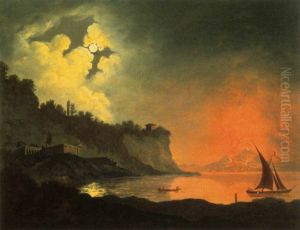 Vesuvius from Posillipo by Moonlight