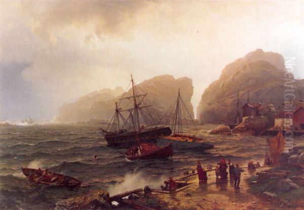 Norwegian Harbor of RefugeorPort of Refuge on the Norwegian Coast - view 1