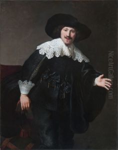 Portrait of a man rising from his chair