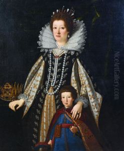 Portrait of Maria Maddalena of Austria and her son Ferdinando in Polish costume Portrait of Maria Maddalena of Austria and her son Ferdinando in Polish costume