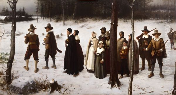 "Pilgrims Going To Church" by George Henry Boughton