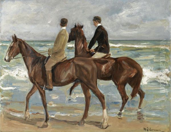 Two Riders on the Beach to the left - view 1