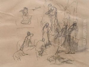 Volto ; Composizione Con Figure by Spartaco Carlini