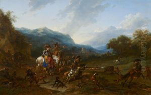Wild Boar Hunt by Nicolaes Pieterszoon Berchem