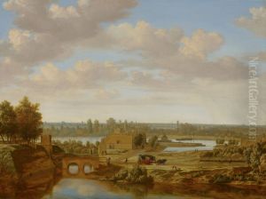 Panorama near Arnhem with the Rhine Gate
