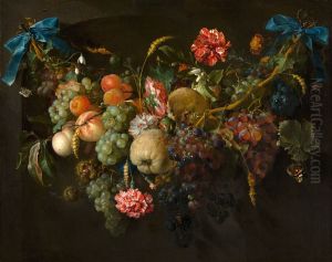 Guirlande van vruchten en bloemen