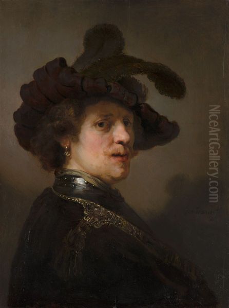 'Tronie' of a Man with a Feathered Beret - view 1