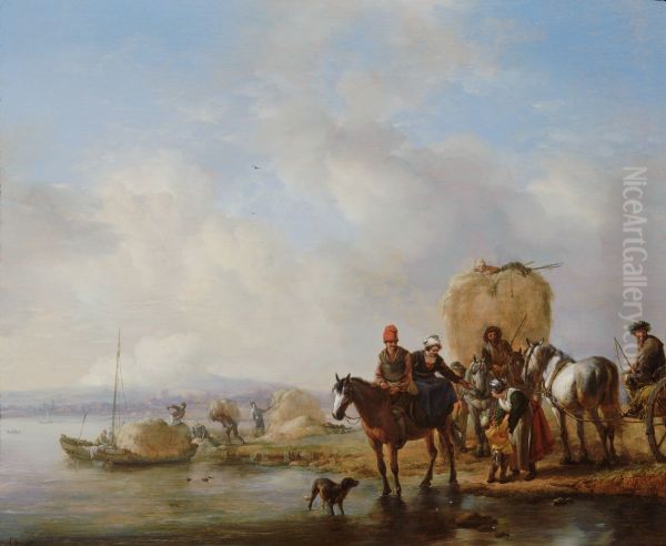 The Hay Wagon by Philips Wouwerman