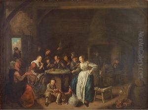 Interieur met boerenfeest by Jan Miense Molenaer