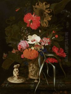Flowers in an Ornamental Vase by Maria van Oosterwijck