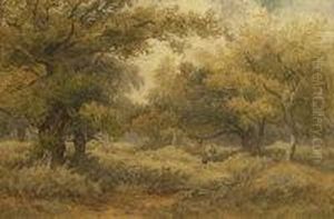 Mounted Gamekeeper With Dog In Sherwood Forest by John Carlisle