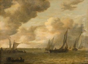 Estuary with Sailing Boats by Jan van Goyen