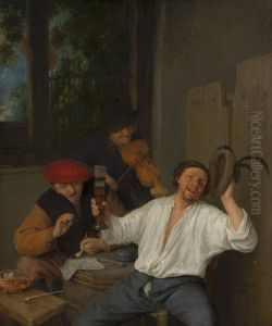 The Merry Drinkers by Adriaen van Ostade