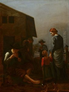 Peasant family with a man delousing himself"