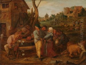Peasant Brawl by Adriaen Brouwer