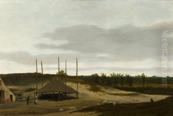 Dune Landscape with Haystack - view 1