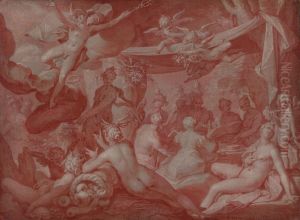 Feast of the Gods, possibly the Feast at the Wedding of Peleus and Thetis by Abraham Bloemaert