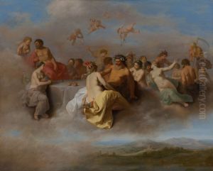 A gathering of the gods in the clouds