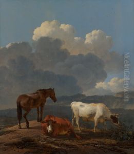 Italianate Landscape with Cattle by Karel Dujardin