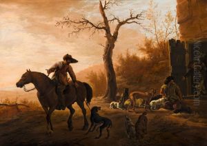 Landscape with Hunters by Pieter van Laer