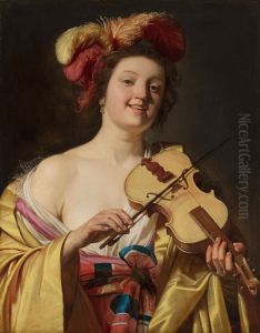The Violin Player by Gerard van Honthorst