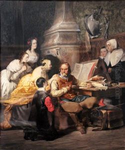 La Famille de Cromwell le suppliant de ne pas signer la condamnation de Charles Ier.