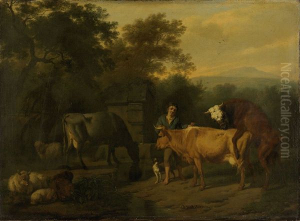 Landscape with Herdsman and Cattle - view 1