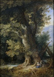 Rust op de vlucht naar Egypte by Jan Brughel