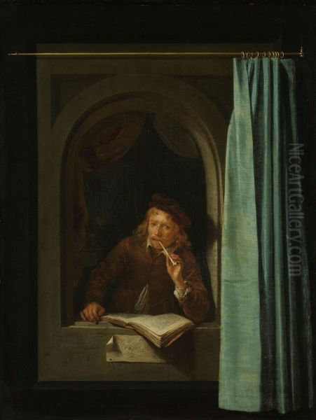 Man Smoking a Pipe - view 1