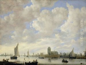 View of the Merwede off Dordrecht. by Jeronymus van Diest II