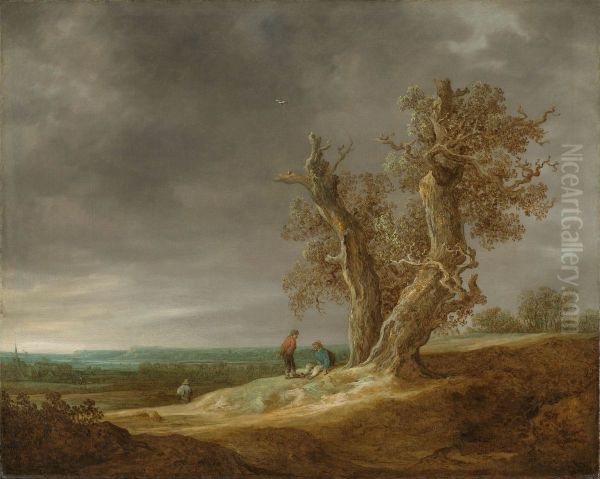 Landschap met twee eiken - view 1