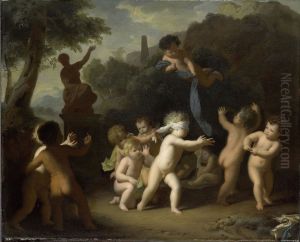 Spelende putti by Hendrik van Limborch