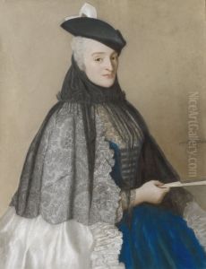 Portret van Catherine Begon by Jean-Etienne Liotard